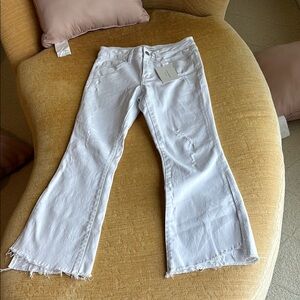 Flying Monkey White Flare Wide Leg Jeans